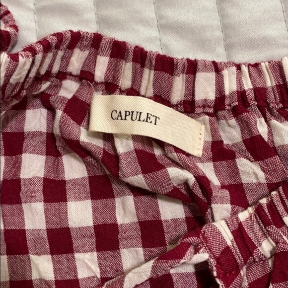NWT CAPULET Revolve off shoulders Gingham dress SX - Picture 8 of 10